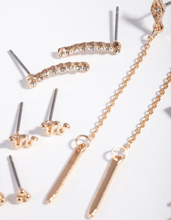 Gold Snake Tassel Earring 6 Pack
