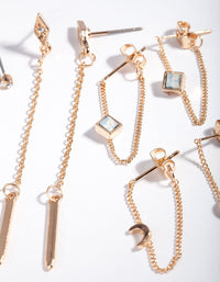 Gold Snake Tassel Earring 6 Pack - link has visual effect only