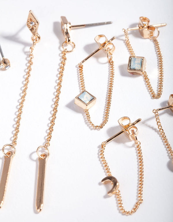 Gold Snake Tassel Earring 6 Pack