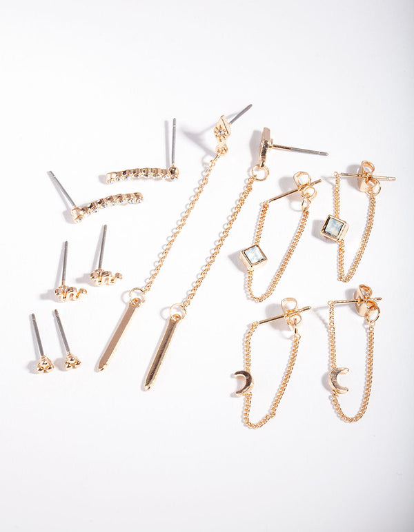 Gold Snake Tassel Earring 6 Pack