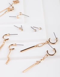 Gold Stud Earring Pack - link has visual effect only