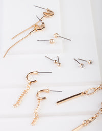 Gold Stud Earring Pack - link has visual effect only