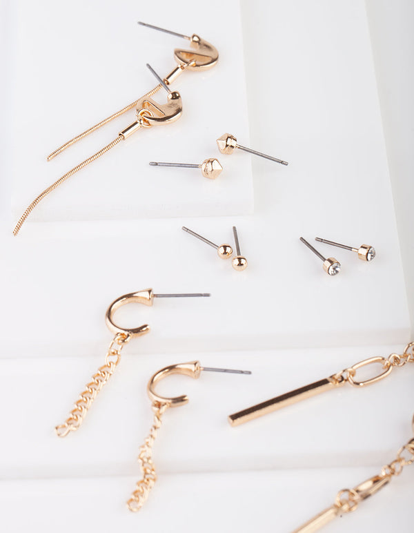 Gold Stud Earring Pack