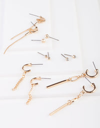 Gold Stud Earring Pack - link has visual effect only