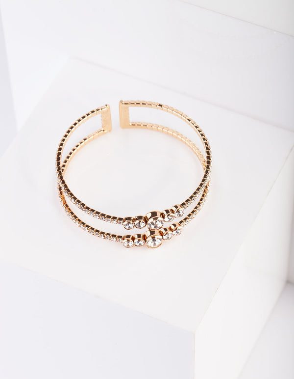 Gold Diamante Cuff Bracelet
