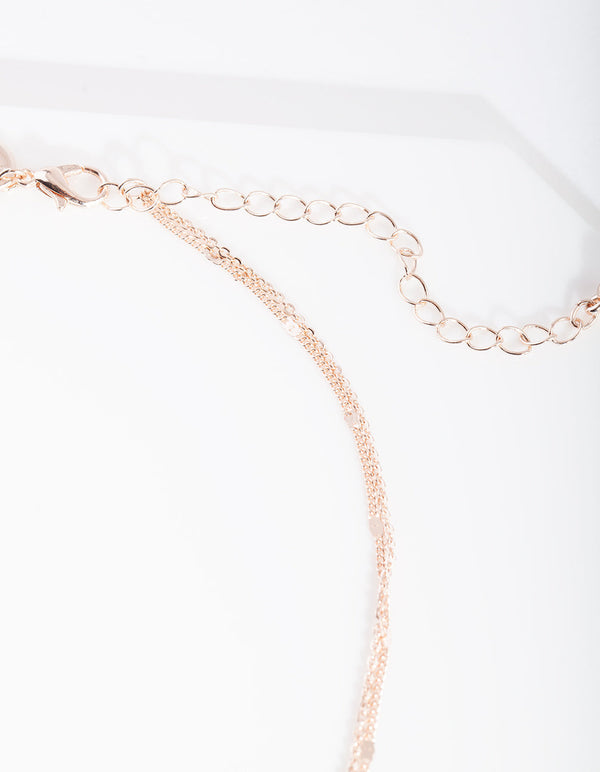 Rose Gold Layer Moon Necklace