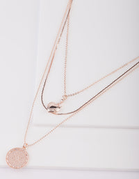 Rose Gold Heart Layered Necklace - link has visual effect only