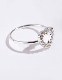 Silver Cubic Zirconia Open Heart RIng - link has visual effect only