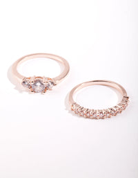 Rose Gold Cubic Zirconia Engagement Stack - link has visual effect only