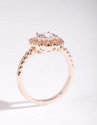 Rose Gold Cubic Zirconia Round Ring - link has visual effect only