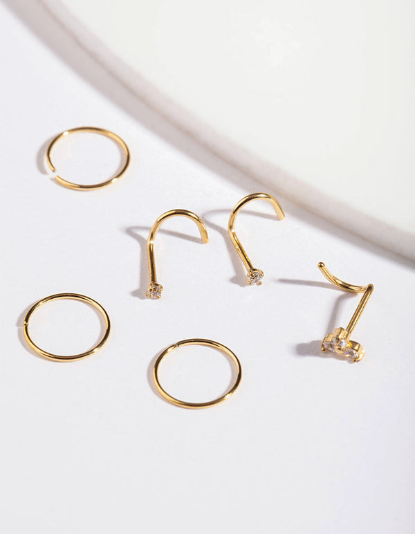 Gold Snake Diamante Nose Pack