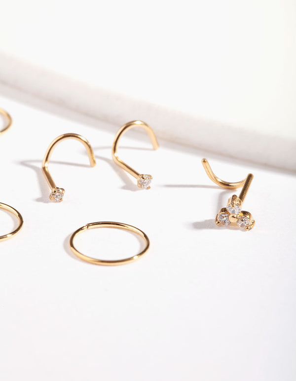 Gold Snake Diamante Nose Pack