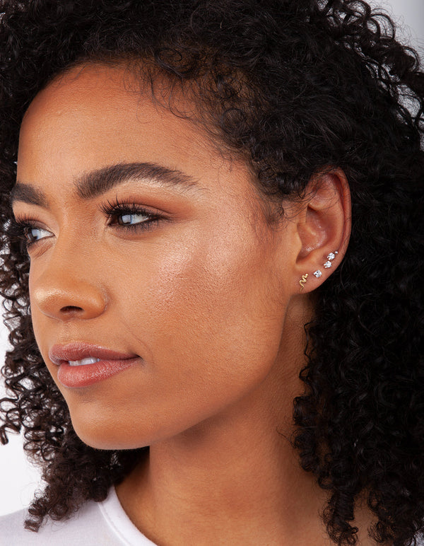 Gold Snake Earring 3 Pack