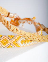 Gold Yellow Friendship Bracelet 10 Pack - link has visual effect only