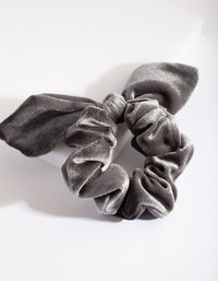 Grey Velvet Bow Scrunchie - link has visual effect only