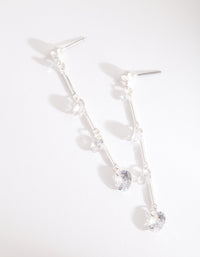 Silver Multi Diamante Drop Earrings - link has visual effect only