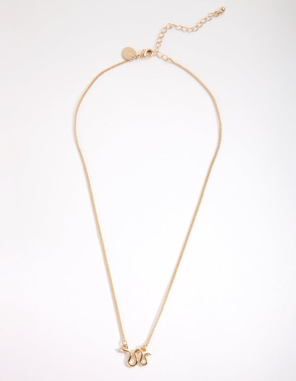 Gold Snake on the Move Necklace