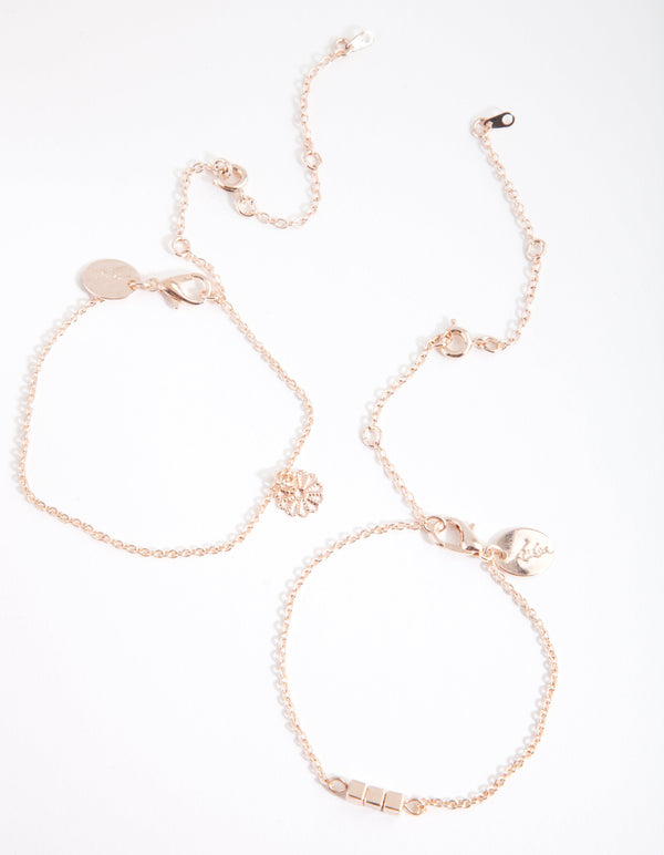 Rose Gold Sand Storm Bracelet Anklet 2 Pack