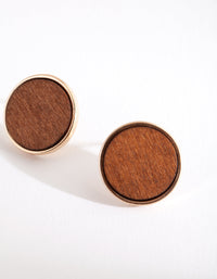 Wood Circle Stud Earrings - link has visual effect only