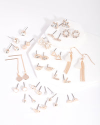 Rose Gold Pacific Synthetic Opal Stud Earring 20 Pack - link has visual effect only