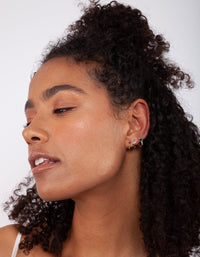 Gold Rainbow Diamante Huggie Earrings - link has visual effect only