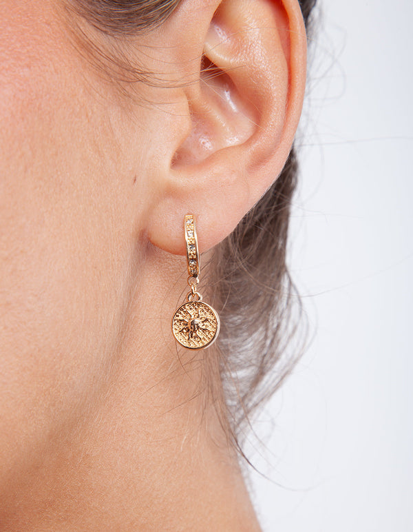Gold Charm Huggie Earrings
