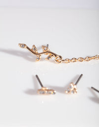 Gold Flower Chain Cuff Ear Pack - link has visual effect only