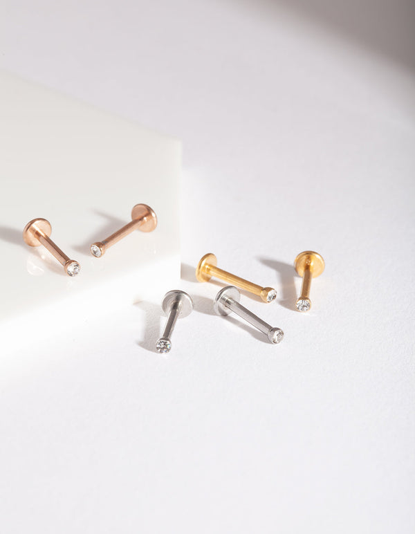 Mixed Metal Flat Back Earring Pack