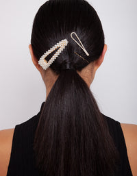Mix &amp; Match Pearl and Diamante Clip 4 Pack - link has visual effect only