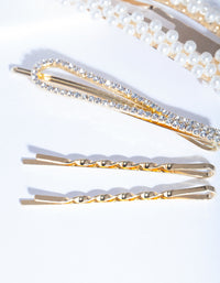 Mix &amp; Match Pearl and Diamante Clip 4 Pack - link has visual effect only