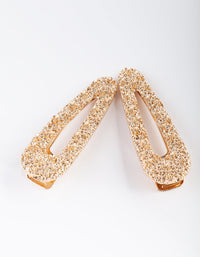 Textured Gold Hair Clip 2 Pack - link has visual effect only