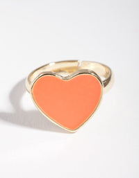 Kids Orange Neon Heart Ring - link has visual effect only