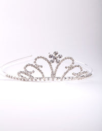 Dziecięca srebrna, ładna opaska na głowę Tiara - link has visual effect only
