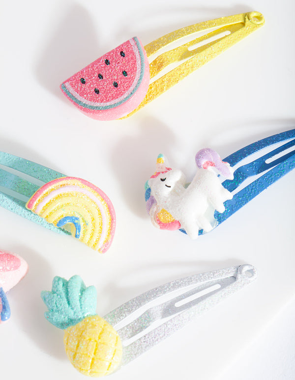 Kids Multi Rainbow Novelty Clip Pack