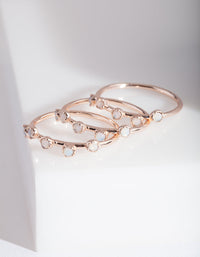 Ringstapel met synthetisch opaalpatroon in roségoud - link has visual effect only