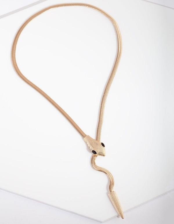 Gold Snake Wrap Necklace