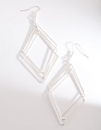 Silver Diacut Hollow Diamond Drop Earrin g - link has visual effect only
