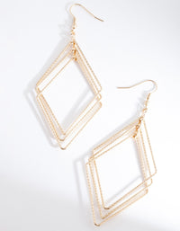 Gouden oorbellen met holle diamant - link has visual effect only