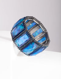 Blue Gunmetal Foil Stone Bracelet - link has visual effect only