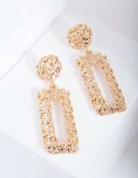 Textured Small Rectangular Earrings - link has visual effect only