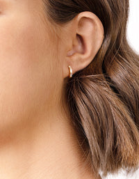 Gold Plated Sterling Silver Gem Huggie Earrings - link has visual effect only