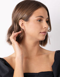 Gold Plated Sterling Silver Safety Pin Earrings - link has visual effect only