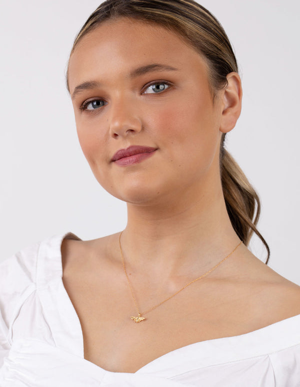 Gold Plated Sterling Silver Bee Necklace