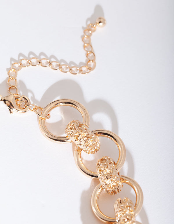 Gold Crater Link Necklace