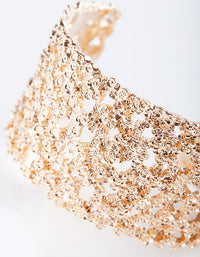 Gold Textured Wide Arm Cuff - link has visual effect only