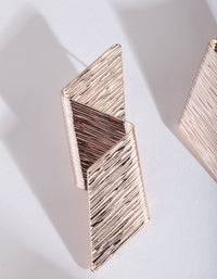 Rose Gold Fold Texture Drop Earrings - link has visual effect only