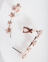 Rose Gold Diamante Flower Ear Cuff - link has visual effect only