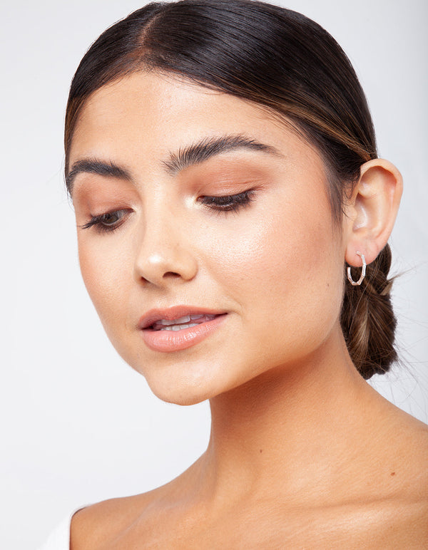 Sterling Silver Fine Bamboo Hoop Earrings