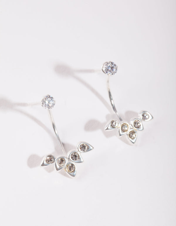 Sterling Silver Cluster Jacket Earrings