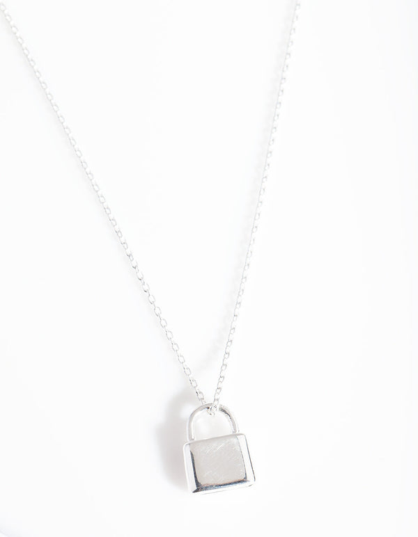 Sterling Silver Padlock Necklace